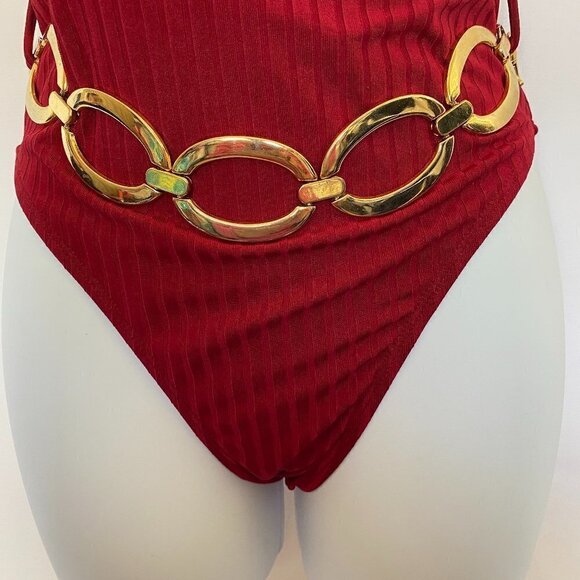 Cranberry One Piece Bathing Suit - Picture 7 of 12